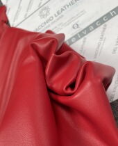 Italian red plain nappa sheepskin Genuine leather 0.7-0.8mm soft