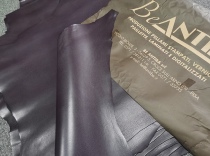 Italy ANTIBA deep purple plant tanned goatskin Leather material about 1.5mm is on the straight side