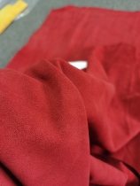 Italy B-V rose red velvet calfskin turned fur leather leather material 1 2mm soft