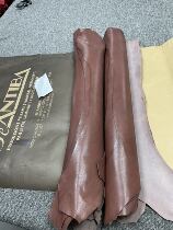 Italy ANTIBA brown plant tanned goatskin Leather Leather material about 1.3mm is on the straight side