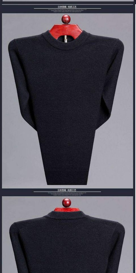 Ordos City Áo sơ mi nam cashmere Trung niên Áo len dệt kim Trung tính Áo len cao cổ nam Áo len cổ tròn Kích thước lớn blazer nam