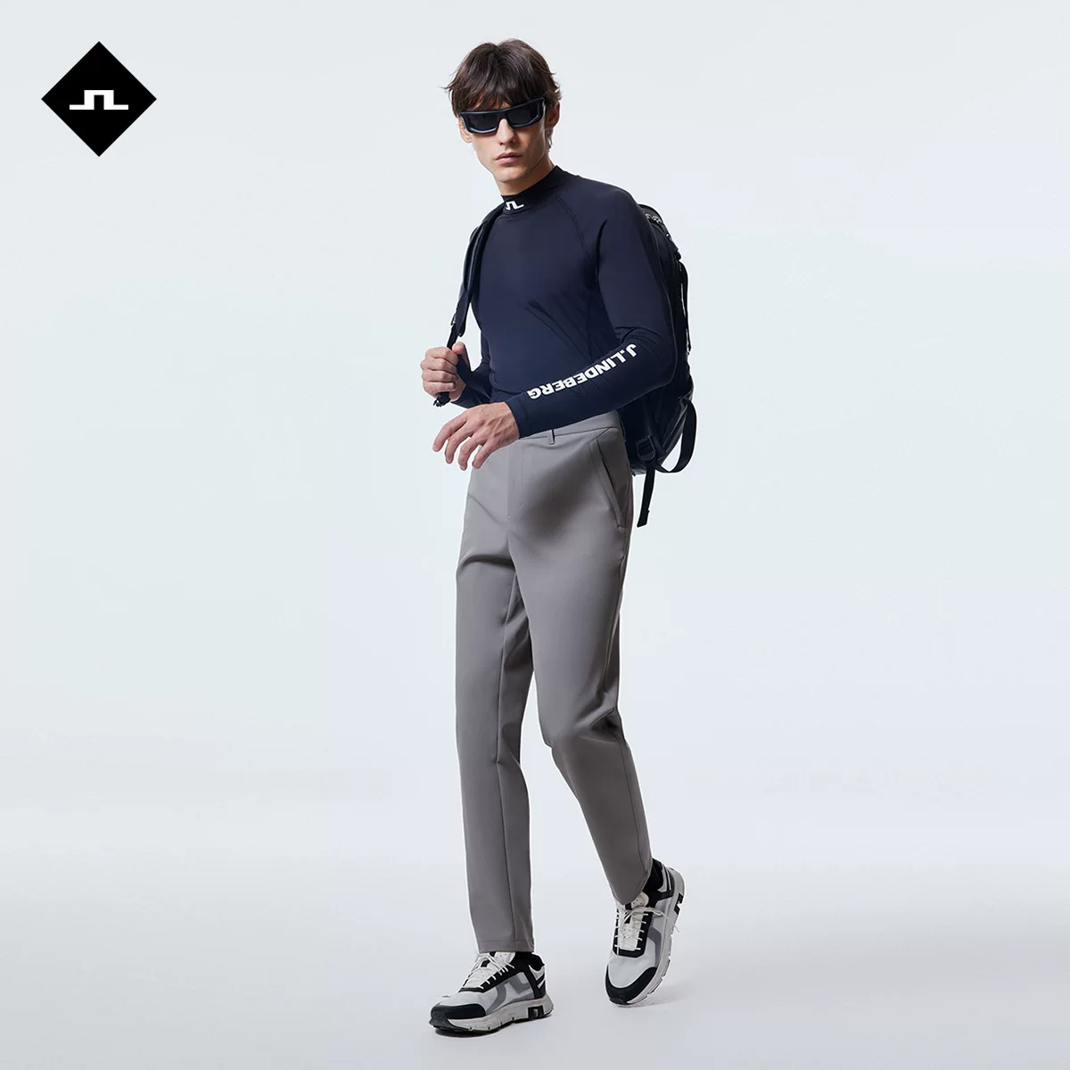 SPRING/SUMMER мужские кожезаменители JLINDEBERG, комфортные, эластичные, простой casual штаны с молнией