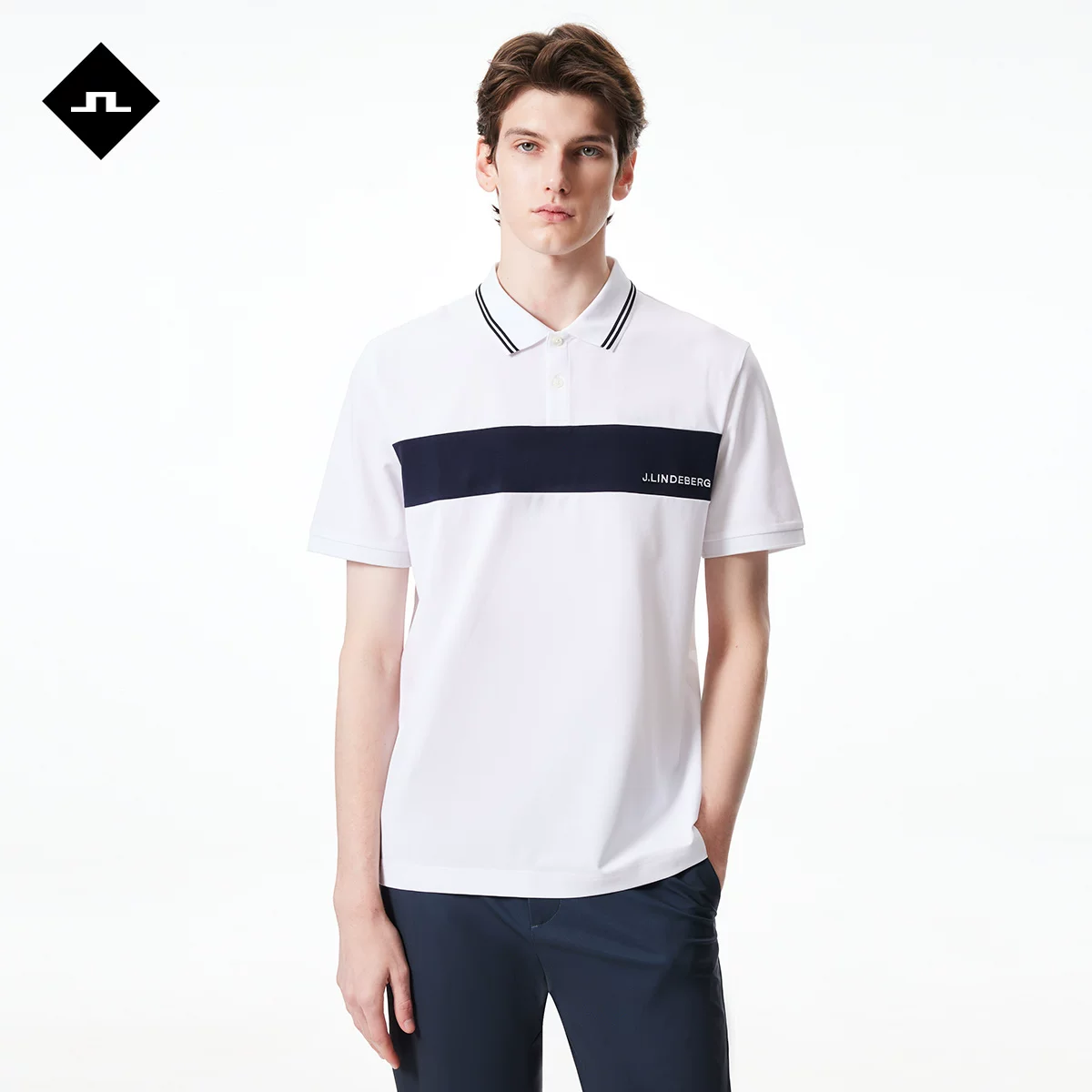 Футболка поло мужская JLINDEBERG Jin Lindberg с новым модалом, короткий рукав, лацкан, стиль POLO