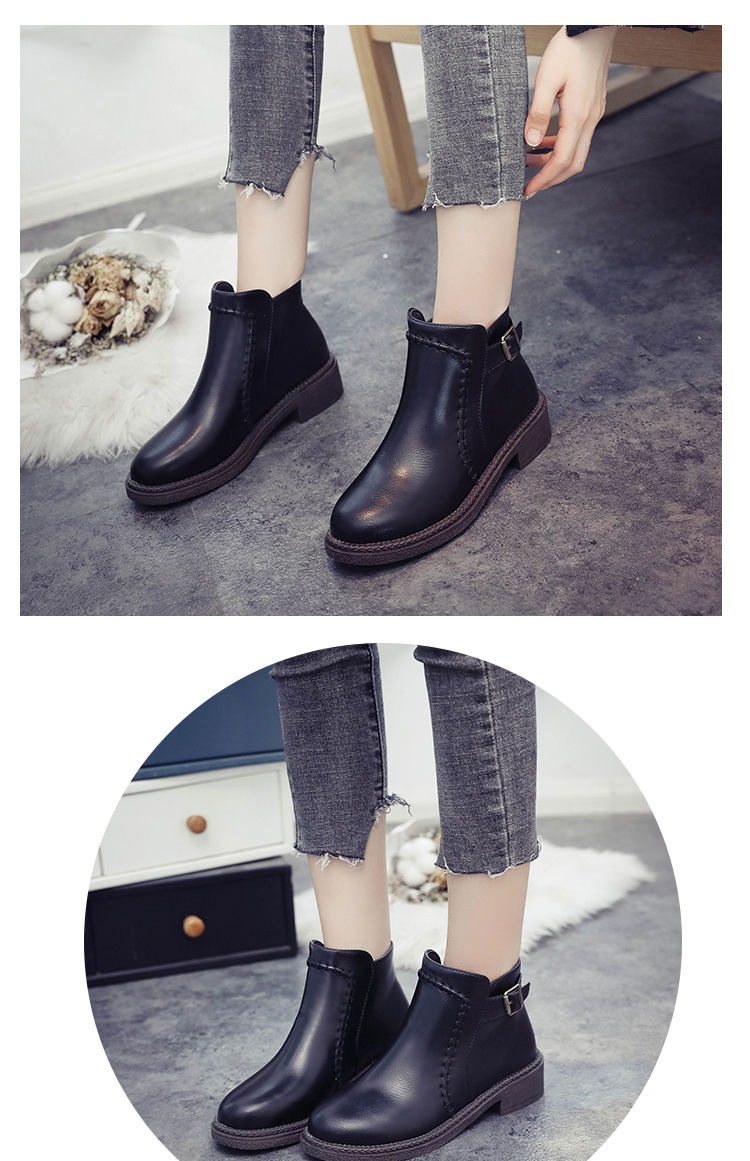 Booties giày nữ mùa thu đông 2018 boot cao cổ nữ
