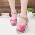 Mùa hè mới 2018 Phiên bản Hàn Quốc của giày dép nữ sang trọng Phong cách Harajuku từ khóa thời trang hoang dã giày nêm Sandal