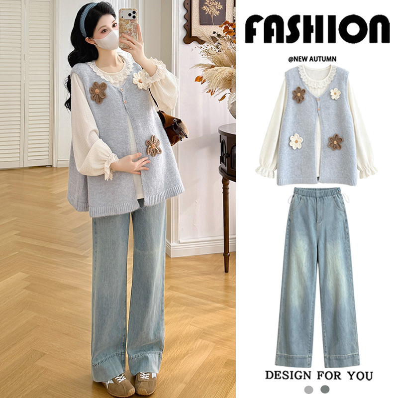 Maternity Wear Autumn Outfit Set 2026 New Stylish Pregnancy Outfit That Doesn'T Show Pregnancy, Complete Set of Tops to Cover the Belly in Autumn Maternity Wear Autumn Outfit Set 2026 New Stylish Pregnancy Outfit That Doesn'T Show Pregnancy, Complete Set of Tops to Cover the Belly in Autumn