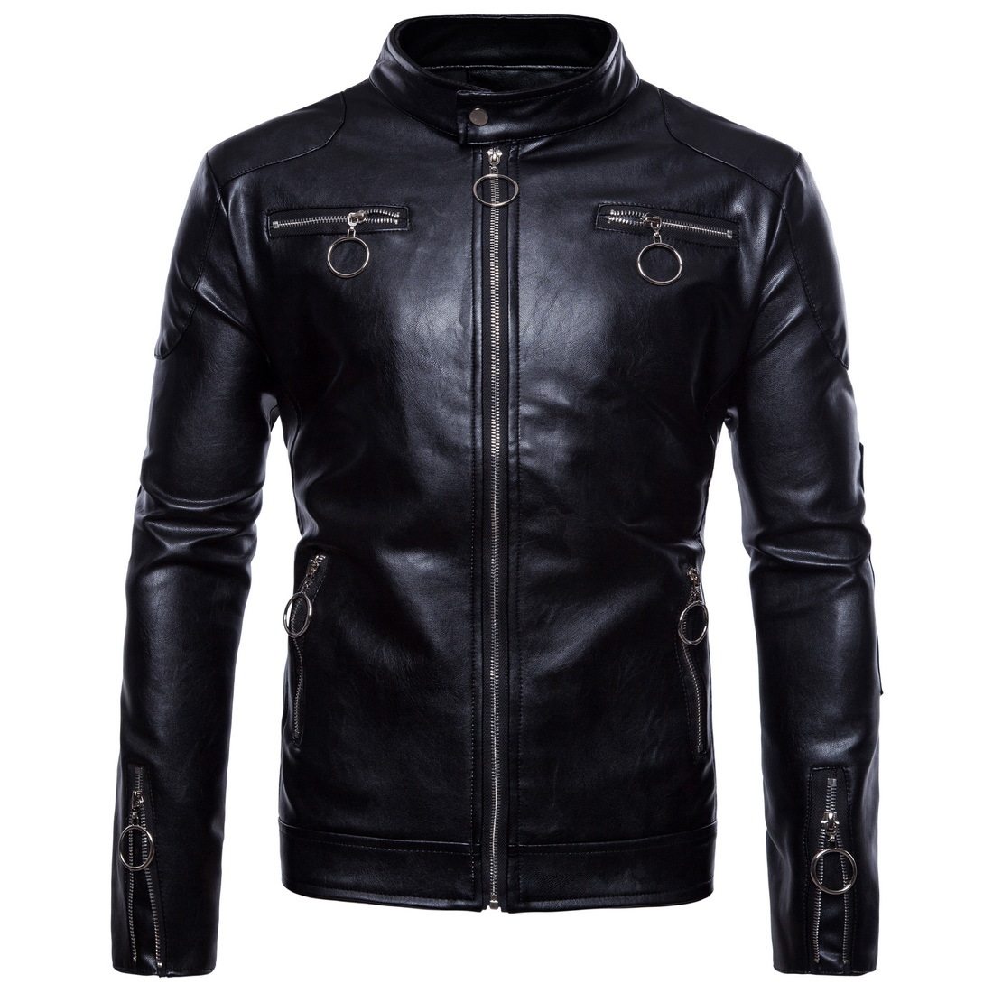 Male Leather Clothing Foreign Trade Tide Gear Equip Harelocomotive Leather Jacket Man Style Washed Pu Leather Clothing Jacket Tide Man