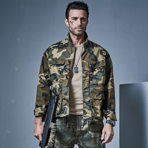 American hard Han pure cotton military uniform Tanzania overcomes overalls jacket camouflan jacket male collar camouflak jacket male loose