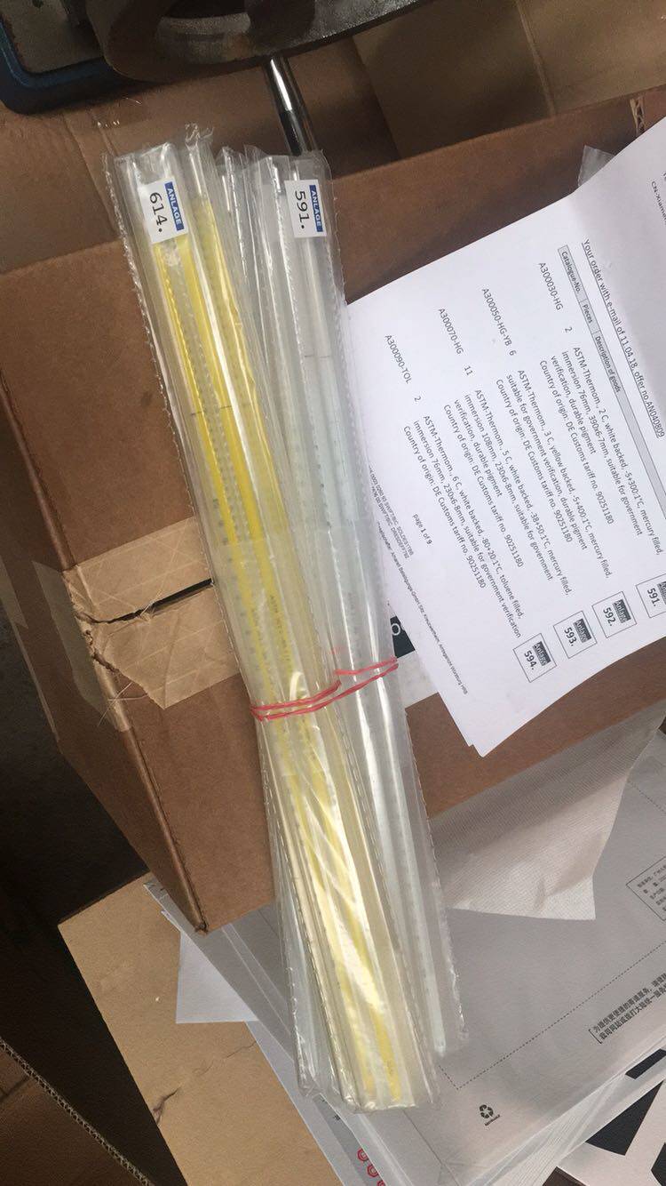 ASTM thermometer 3C German imported laboratory Mercury liquid industrial testing American Materials Association