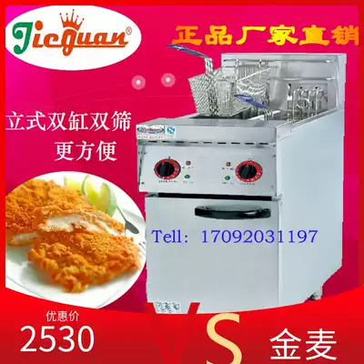 Jieguan electric fryer DF-28 Vertical electric fryer Commercial fryer stall fried potato fritters three-cylinder large capacity