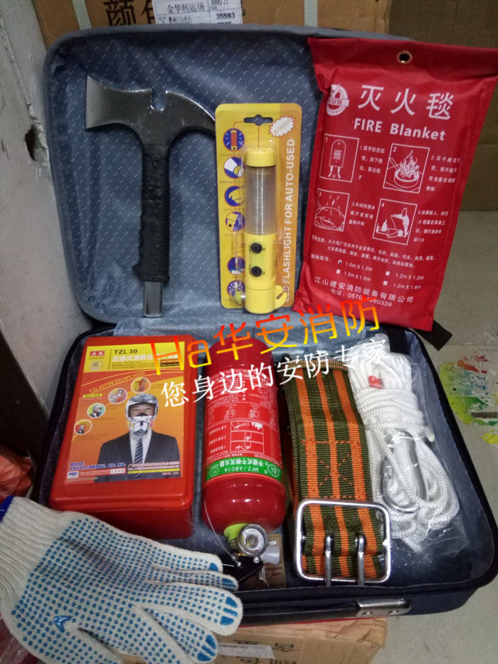 Fire Escape Bag 8 Pieces Kit Emergency Box Fire Escape Escape Bag Home Fire Emergency Escape