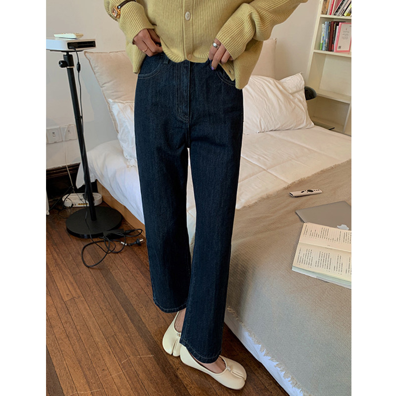 Pregnant Woman Pants Spring Autumn Thin outside wearing 90% Straight cylinder Jeans Loose Long Pants Blue Casual Wide Pants Boomer