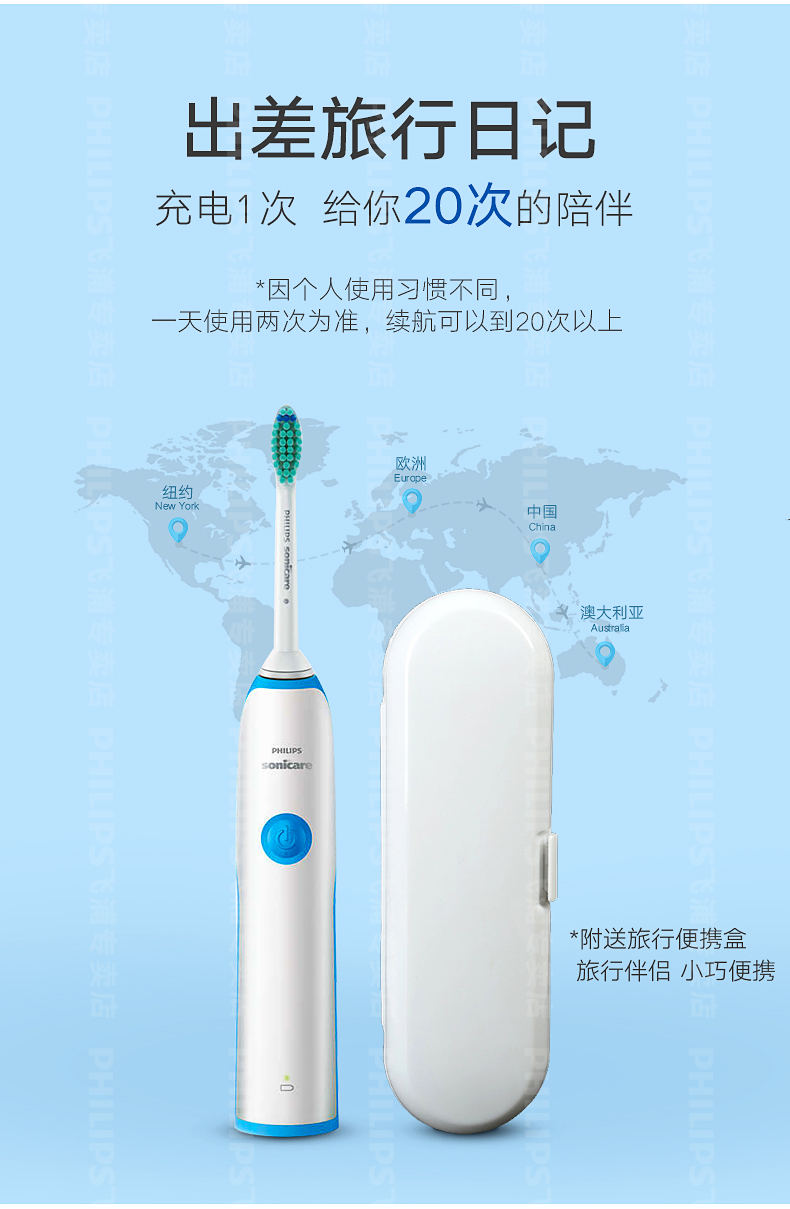 飞利浦 HX3216 入门级声波电动牙刷 23000次/分钟 图5