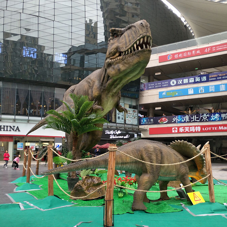 Large simulation electric outdoor Tyrannosaurus Rex model will move Jurassic Dinosaur Park Hotel Park High Simulation
