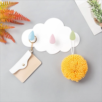 Dormitory strong sticky hook hanging clothes hook nail-free door rear wardrobe viscose adhesive hook Wall cartoonish hook cartoon cloud sticky hook