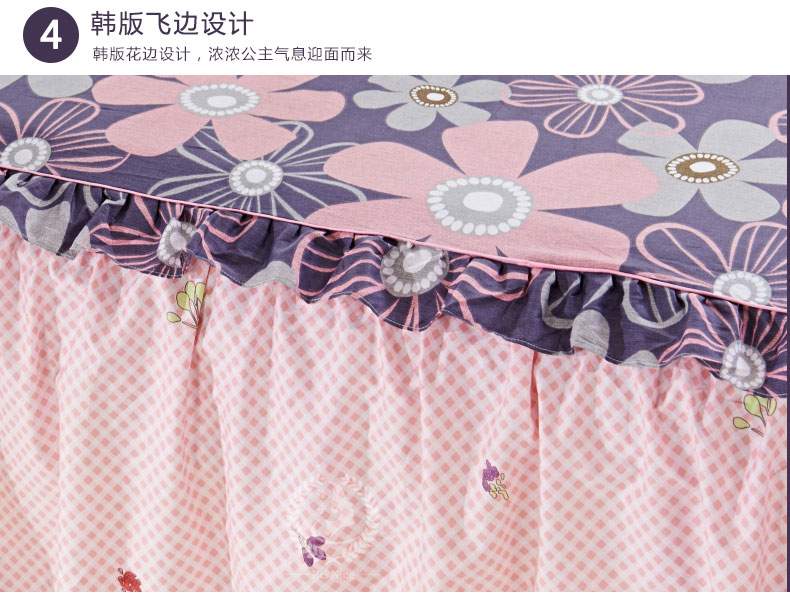 Beining mảnh duy nhất của bông bedspread giường váy ren Hàn Quốc bông phim hoạt hình 1,2 m 1,5 m 1,8 bộ khăn trải giường - Váy Petti giường váy