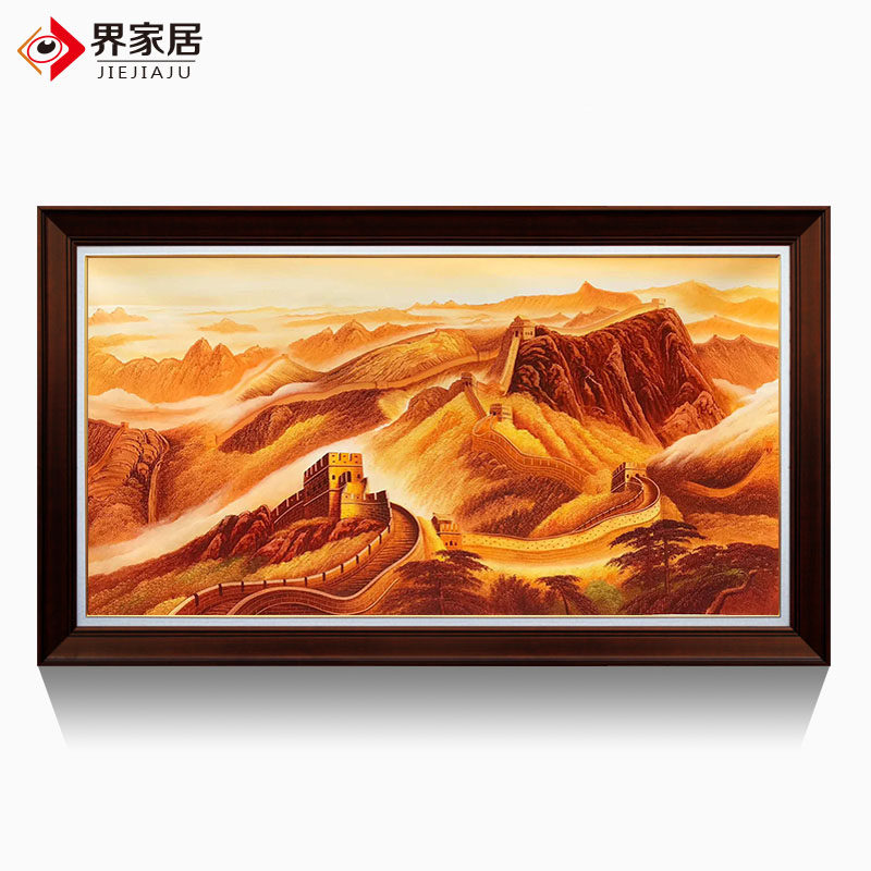 Boundaries Home Pure Handcrafted Hand Painted oil painting Wanli Great Wall Golden leaning Mountain drawing Living room Hanging Painting Office Decoration Painting