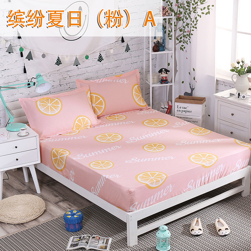 Bông trang bị bông trải giường đơn mảnh ba mảnh giường nệm bảo vệ 1.21.51.8 m Khăn bộ tùy chỉnh - Trang bị Covers ga giường chun
