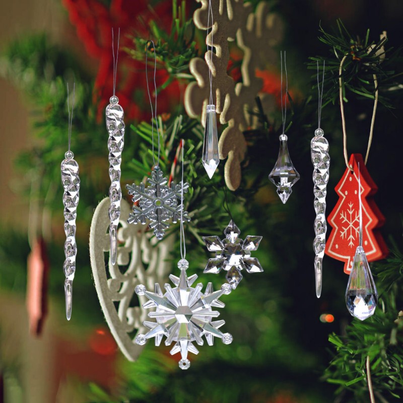 Christmas Tree Hanging Ornaments, Decorative Acrylic Imitation Ice Icicles, Festive Creative New Christmas Decorations