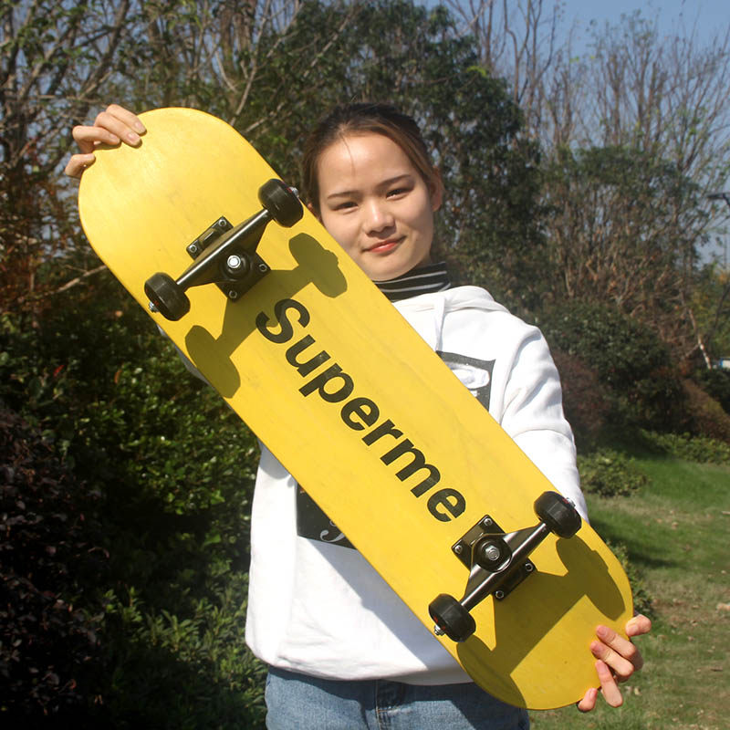 Same Color Skateboarding Beginner Adult Teen Children Road Shivering Skateboard Professional Double Teething Four-wheel Scooter