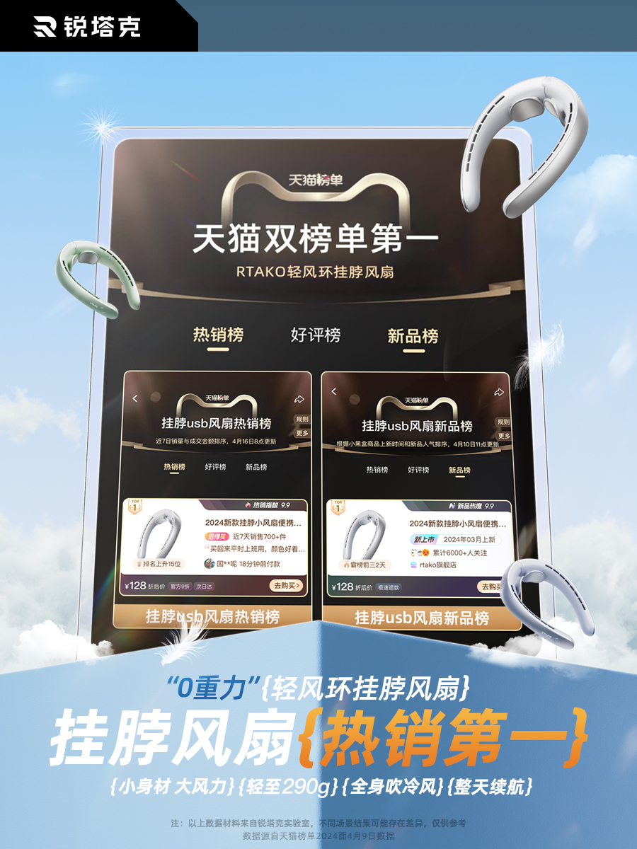 <!--2024新款挂脖小风扇便携式脖子风扇挂脖制冷空调充电小风扇超长续航迷你小型usb无叶静音挂脖子户外降温儿童-->