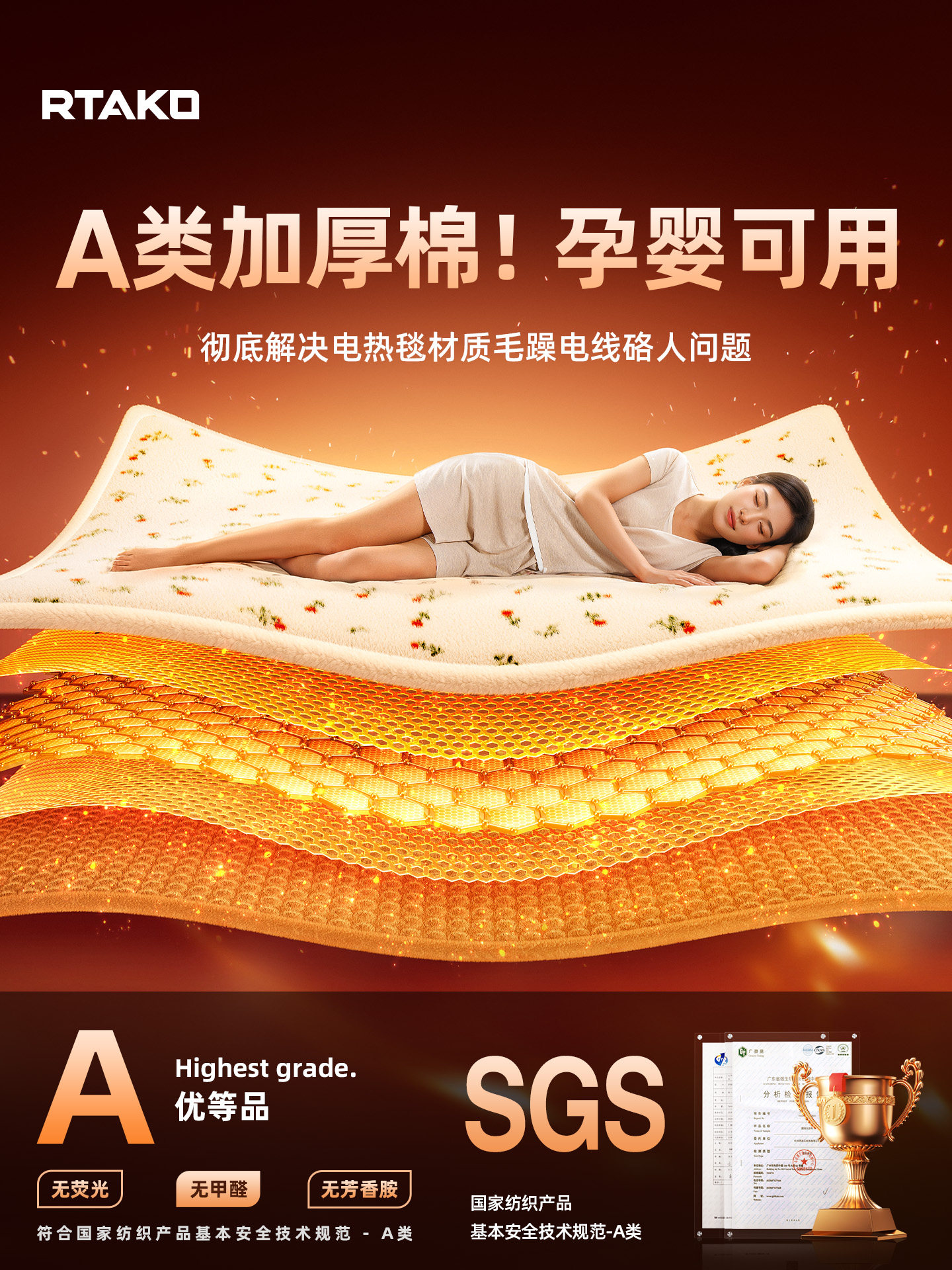 Children's Special 2025 New Graphene Electric Blanket, Genuine Official Product official store Electric Mattress, Double Control Temperature Adjustment for Two People