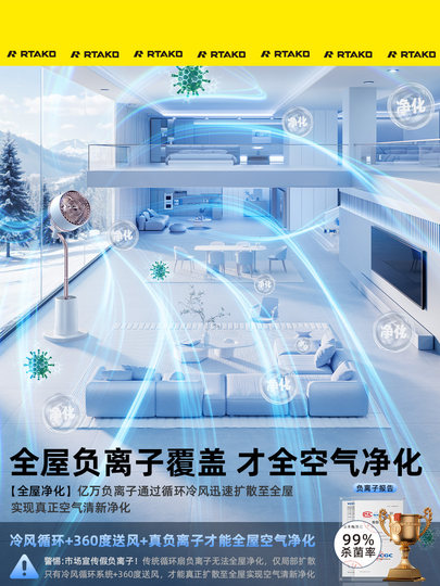 Air circulation fan ultra-quiet household electric fan 2025 new bedroom floor-standing smart rotating vertical shaking head