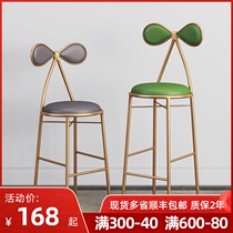 Bar chair Net red ins wrought iron Bow Bar chair bar stool modern minimalist chair high chair high chair