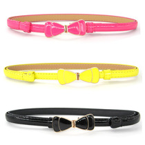 Children and girls adjustable bow versatile princess belt ladies Korean style candy color lady belt accessories