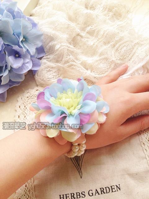 Phiên bản Hàn Quốc mới của bãi biển ảnh boho hoa ngọc trai ngọt ngào vòng tay hoa cổ tay hoa nữ nhân tạo vòng ngọc bích