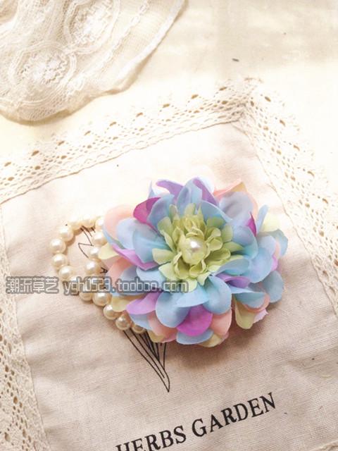 Phiên bản Hàn Quốc mới của bãi biển ảnh boho hoa ngọc trai ngọt ngào vòng tay hoa cổ tay hoa nữ nhân tạo vòng ngọc bích