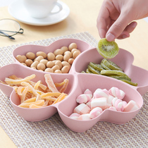 Creative fruit plate plastic living room love four-point grid dried fruit plate European-style melon seed candy basin snack fruit box household