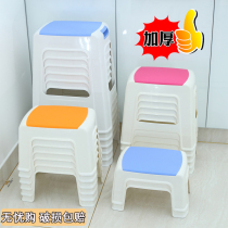 Thickened stool Household plastic stool non-slip stool Fashion dining table high stool Adult shoe stool Bathroom low stool