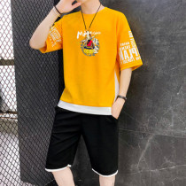 Summer short sleeve T-shirt mens suit national tide Half sleeve t High School Students Summer fashion trend handsome set with clothes