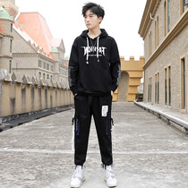 Autumn sports suit mens Korean version of the trend handsome spring and autumn casual hooded sweater autumn mens set match