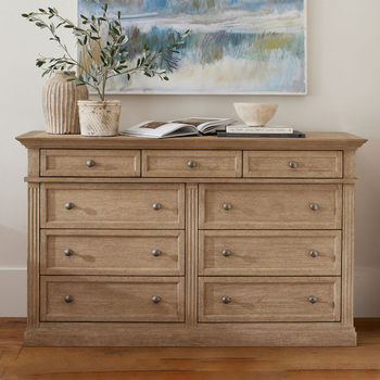 Exported American-Style Vintage Chest of Drawers, Storage Cabinet, French Country Bedroom Nine-Drawer Cabinet, Solid Wood Storage Cabinet, Living Room Entryway Cabinet