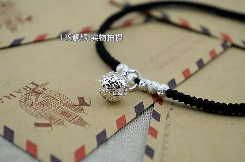 Giáo dục khai giảng 925 sterling bạc chuyển hạt năm nay dây đỏ vòng đeo tay vòng chân nam đôi tay dây nữ - Vòng chân lắc chân nữ 10k