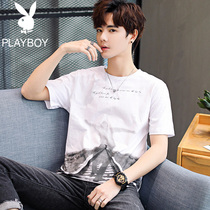 Playboy summer thin section 2021 new mens short-sleeved T-shirt mens summer fashion brand Korean version of the trend clothes