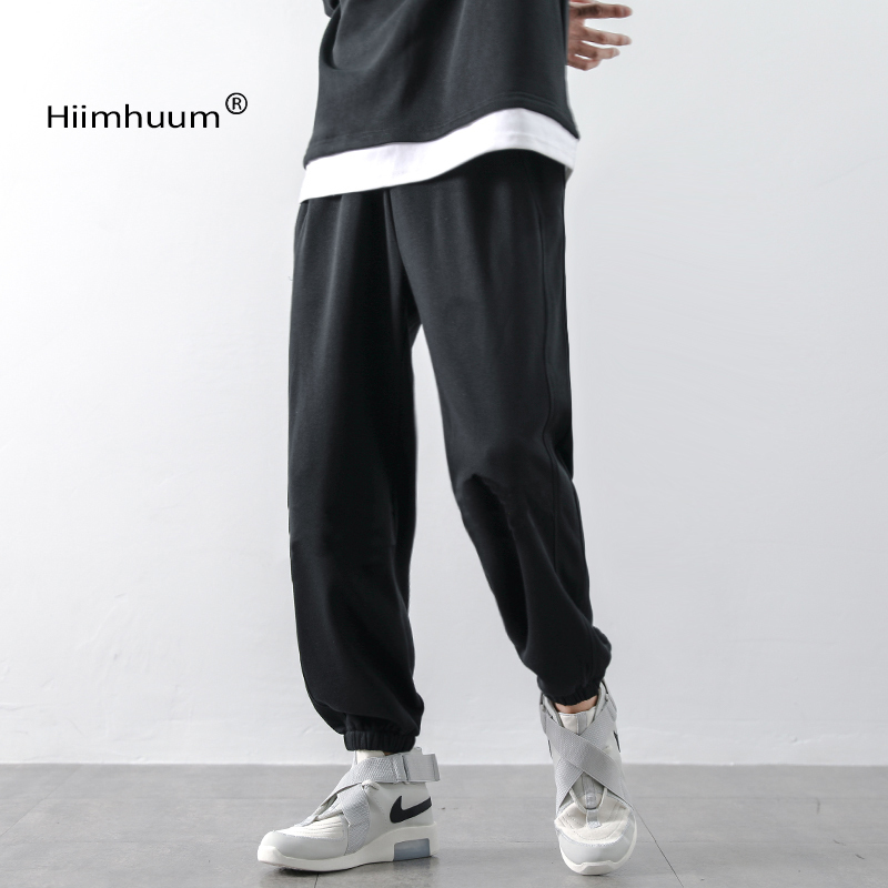 Pants Men's Spring and Autum Trendy Brand Loose Leg-Tie Sports Black Sweatpants Handsome High Street Casual Pants for Boys