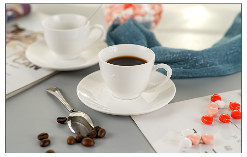 Yaohua Ý pha cà phê đặc biệt Espresso cốc cà phê gốm đặc biệt trà chiều châu Âu cốc trắng tinh khiết và bộ đĩa - Cà phê dụng cụ pha cafe