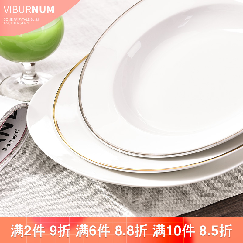 Yao hua ceramic tableware western - style food dish plate edge western - style 9 inches deep soup pasta dish steak dish dish dish