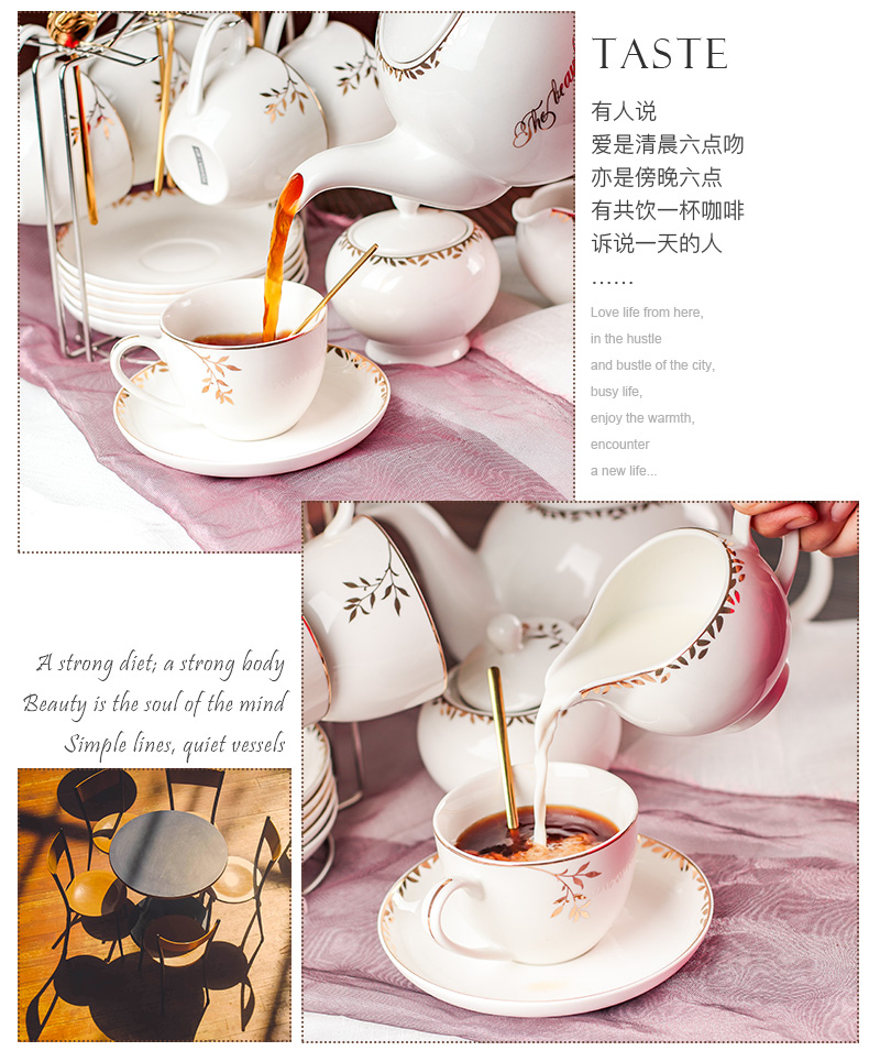 Yao hua ceramic coffee cup suit Europe type 16 head coffee cups and saucers pot suit English afternoon tea, red tea set