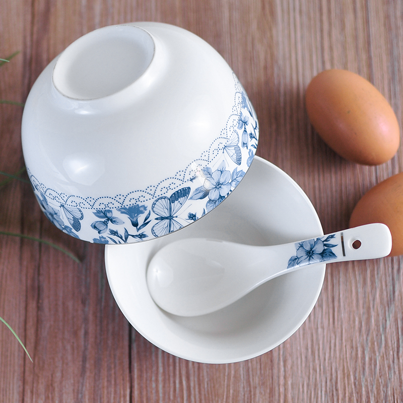 Yao hua Korean individuality creative household ceramics ceramic bowl of noodles bowl and wind the plants flower Chinese rice bowls