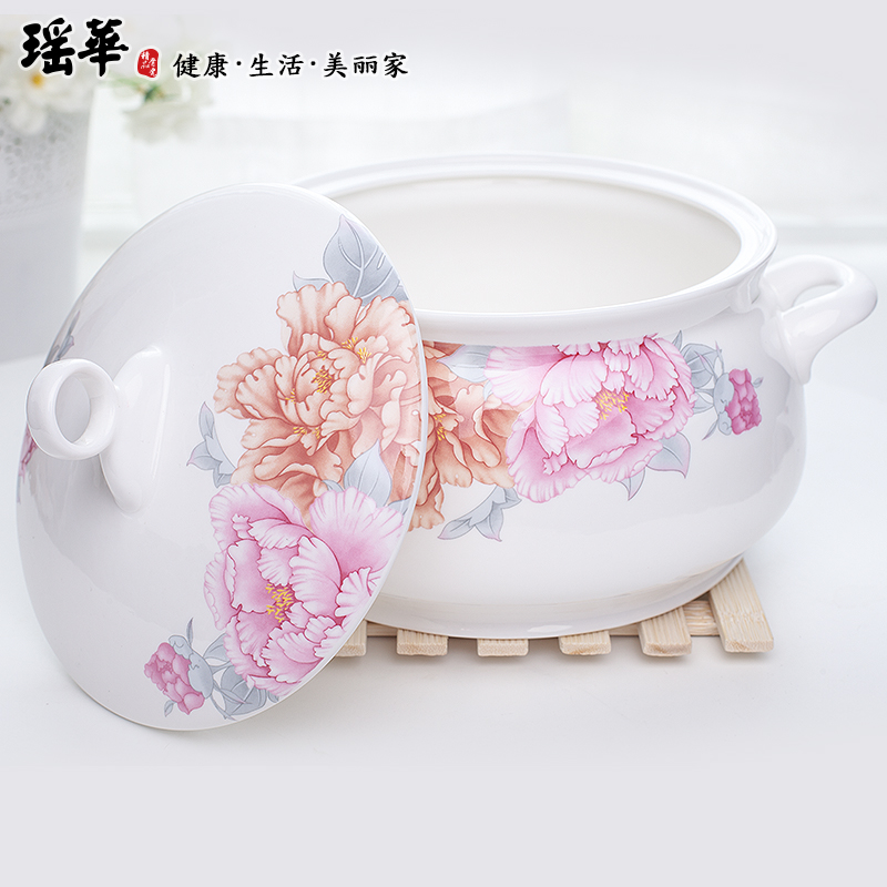 Yao hua ipads porcelain tableware court pot soup pot product pot ipads porcelain ceramic soup pot soup bowl with cover large soup bowl