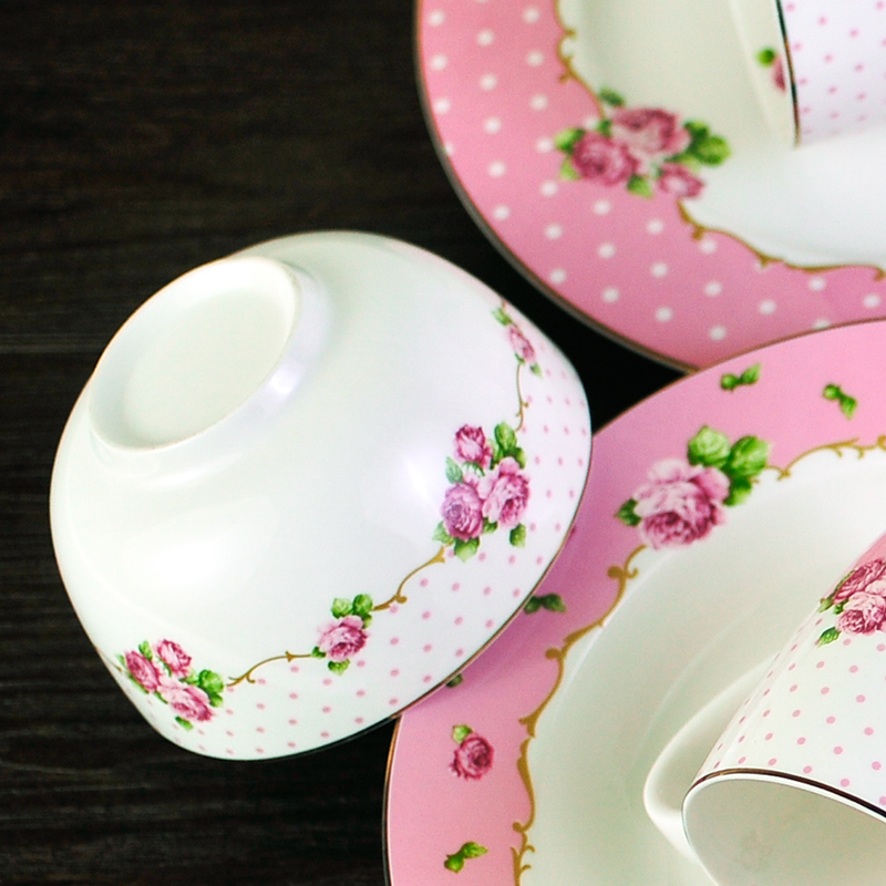 Yao hua Korean individuality creative household ceramics ceramic bowl of noodles bowl and wind the plants flower Chinese rice bowls