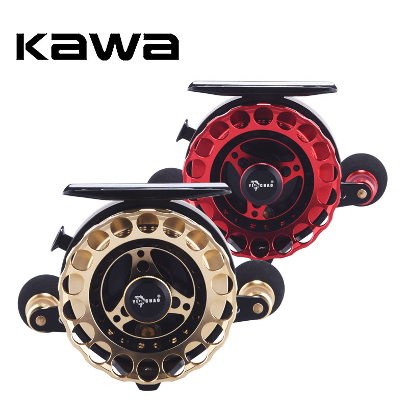 KAWA Yichao raft wheel Flying fish MSA65 magnetic slow-down fine-tuning raft wheel Two-color belt memory ice fishing wheel Raft rod wheel