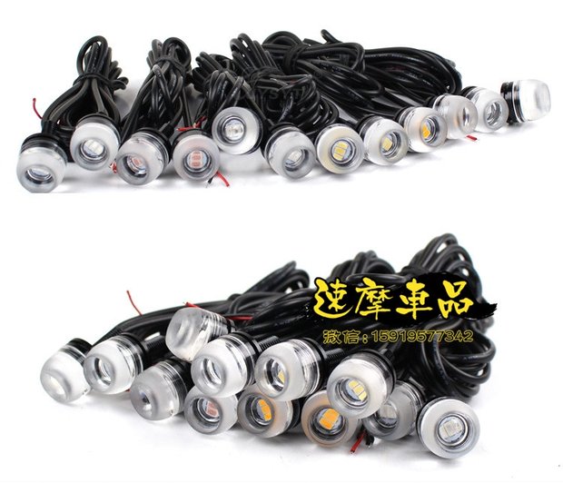 Phụ kiện trang trí 12V WISP Đèn xe máy Sửa đổi Xe tay ga Vít Giấy phép Tấm đèn LED Eagle Eye Light den l4x