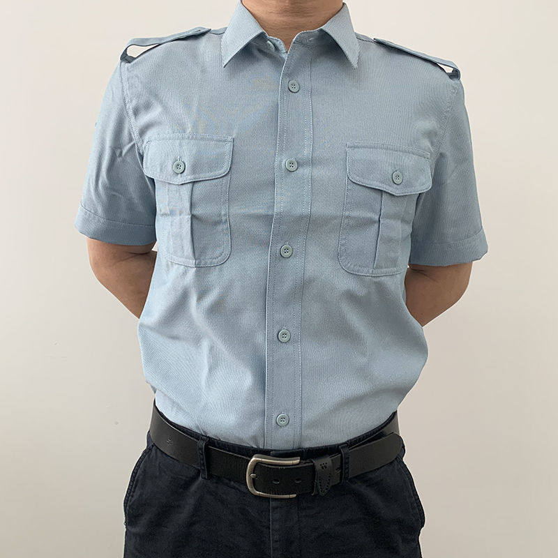 Quick Dry Quick Dry Summer Blue Half Sleeve Shirt Vintage Empty Blue Short Sleeve Shirt Twill Jacket Jacket Blue