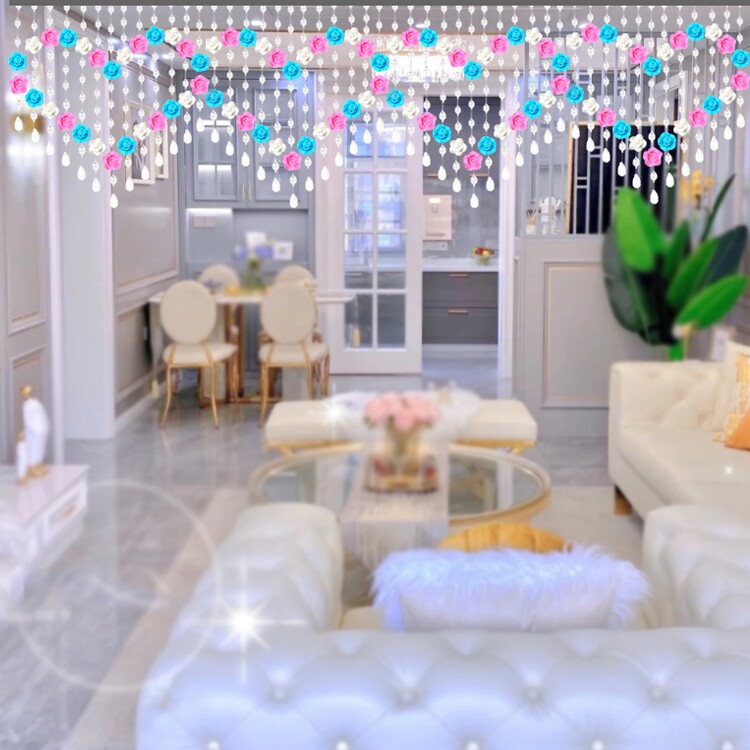 Crystal Bead Curtain Living Room Cubicle Halfcurtain 2021 New Purple Door Curtain Hanger Adorable Curtain Free to punch home
