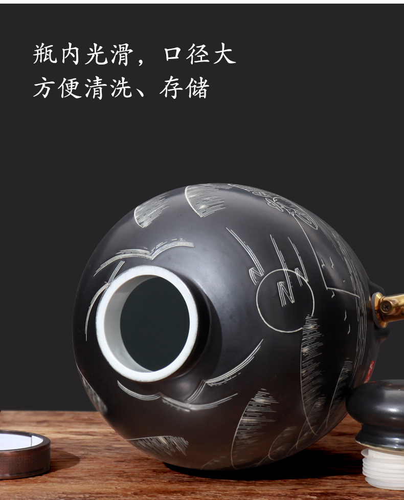 Jingdezhen jars bottle ceramic household 10 jins seal wine archaize 30 jins of 50 pounds it brewing wine